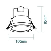 Rex 9W Tricolour LED Downlight Matt White