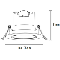 Rex 9w Tricolour Recessed LED Gimbal Downlight Matt Black