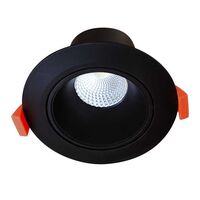 Rex 9w Tricolour Recessed LED Gimbal Downlight Matt Black