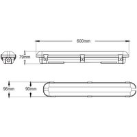 Weatherproof LED Batten 39w Tricolour 1200mm