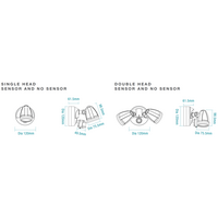 Bandit LED Flood Light Outdoor IP54 Single Spot Sensor 12W Tricolour Matt White