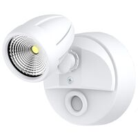 Bandit LED Flood Light Outdoor IP54 Single Spot 12W Tricolour Matt White