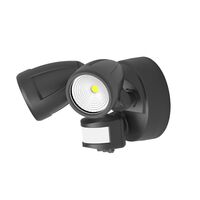 Bandit LED Flood Light Outdoor IP54 Double Spot Sensor 2 x 12W Tricolour Matt Black