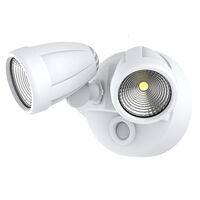Bandit LED Flood Light Outdoor IP54 Double Spot 2 x 12W Tricolour Matt White