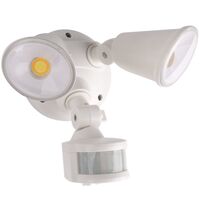 Defender Double Spot LED Outdoor Flood Light 2 x 10w Tricolour Sensor White