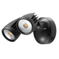 Fortress PRO LED Flood Light Outdoor IP65 Double Spot 2 x 18w Tricolour Matt Black