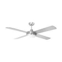 Brilliant Brushed Aluminium Tempest 52'' AC 4-Blade Ceiling Fan with LED Light
