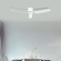 Brilliant White Preston 48" DC Ceiling Fan Hugger with LED CCT Light