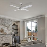 Brilliant Brushed Chrome Tempo Plus 48" AC Ceiling Fan