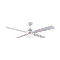 Brilliant Brushed Aluminium Tempo Plus 48''  AC 4-Blade Ceiling Fan with Light