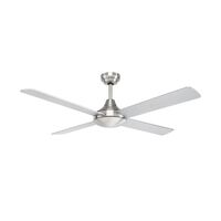 Brilliant Brushed Chrome Tempo Plus 52" AC Ceiling Fan