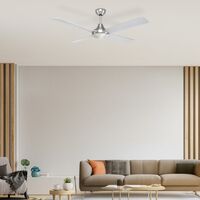 Brilliant Brushed Chrome Tempo Plus 52" AC Ceiling Fan