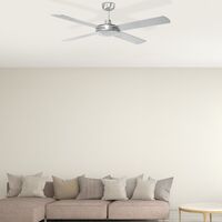 Brilliant Brush Aluminium with Silver Blades Tempest 52'' AC Ceiling Fan