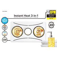 HPM 3-in-1 2-Lamp Instant Heat Ducted Bathroom Heater