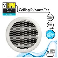 HPM 250mm 35W Round Exhaust Fan White