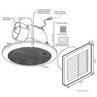 HPM 150mm 40W Round Ceiling Exhaust Fan Kit White