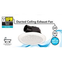 HPM Round Ducted Ceiling Exhaust Fan 372mm White