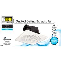 HPM Square Ducted Ceiling Exhaust Fan 350x350mm White