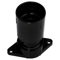 Festoon lamp holder black fanged screw-on cap with WP skirt 50mm mounting centre