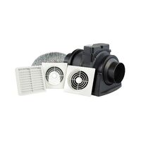 HPM 100mm 30W Square Inline Exhaust Fan Kit White