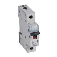 TX³ - MCB 6000 - Thermal magnetic circuit breaker - C curve - prong/fork type supply busbar - 1P - 230/400V a.c. - 6A - 1 module