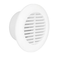 HPM 100mm External Fixed Round Ventilation Grille White