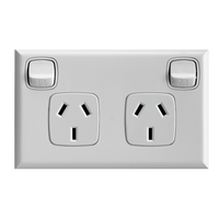 Excel - Horizontal double powerpoint 2 gang 10A 240V a.c. white