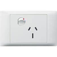 Excel Life - Common plate - Horizontal single powerpoint 1 gang 15A 240V a.c. white