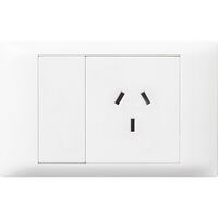 Excel Life - Common plate - Horizontal single powerpoint autoswitch 1 gang 10A 240V a.c. white