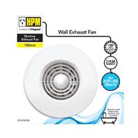 HPM 100mm 14W Round Wall Exhaust Fan White