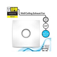HPM 100mm 14W Square Wall Exhaust Fan White