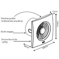 HPM Slimline 100mm Wall Exhaust Fan with Timer White