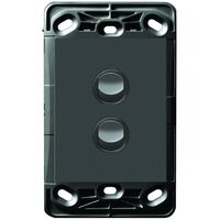 HPM VIVO 10A 2 Gang Vertical Rocker Switch Grid & Mechanism Dark Grey
