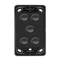 HPM VIVO 10A 5 Gang Vertical Rocker Switch Grid & Mechanism Dark Grey