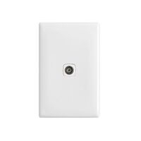 HPM Standard 75 OHM 1 Gang TV Coax Outlet White
