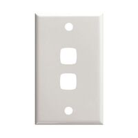 HPM Standard 2 Gang Rectangle Switch Cover Plate White