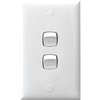 HPM Standard 10A 2 Gang Single Pole Double Throw Vertical Switch White