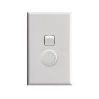 Excel - Vertical rotary dimmer leading edge 2 wire 400VA 240V a.c. gloss white
