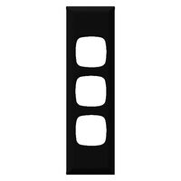 Excel - Architrave grid & plate 3 gang black