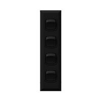 Excel - Architrave rocker switch - Single Pole Double Throw - 4 gang 2 way 10A 240V a.c. black