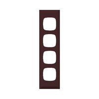 Excel - Architrave coverplate 4 gang brown