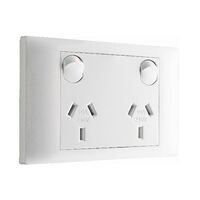 Excel Life - Common plate - Horizontal double powerpoint 2 gang 10A 240V a.c. white