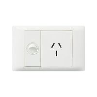 Excel Life - Common plate - Horizontal single powerpoint 1 gang 20A 240V a.c. white