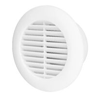 HPM 100mm External Fixed Round Ventilation Grille White