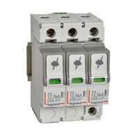 Surge protection device of main distribution boards T1+T2 - Imax: 60kA/pole Up: 1.5kv Uc: 320V a.c. 3P with remote status monitoring - 3 module