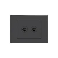 HPM VIVO 2 Gang Cat5e RJ45 Outlet Plate Dark Grey