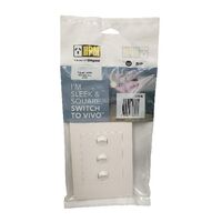 HPM VIVO 10A 3 Gang Vertical Rocker Switch Plate White