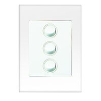 HPM VIVO 10A 3 Gang Vertical Rocker Switch Plate White