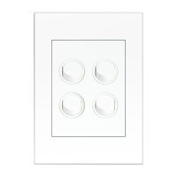 HPM VIVO 10A 4 Gang Vertical Rocker Switch Plate White