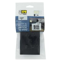 HPM VIVO 10A 5 Gang Vertical Rocker Switch Plate Dark Grey